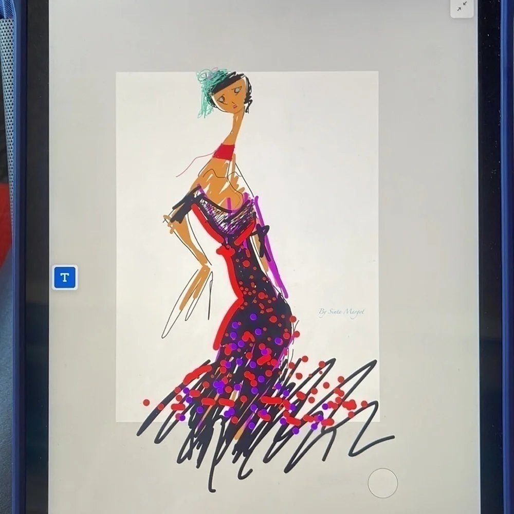 Handmade digital art on a tablet fashion sketch by me as an A 4 print